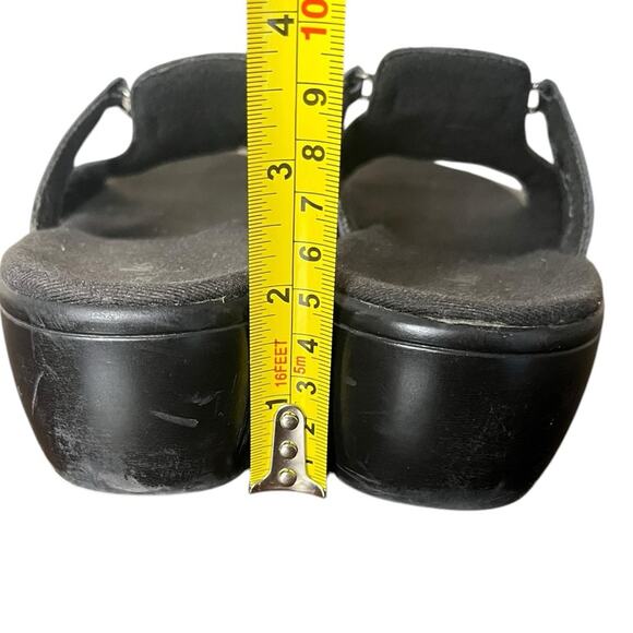 CLARKS Brown Leather Open Toe Slide Slip On Sandals Contrast Stitching Women’s 8 - Picture 6 of 9